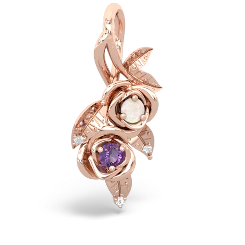 Opal Genuine Opal with Genuine Amethyst Rose Vine pendant Pendant