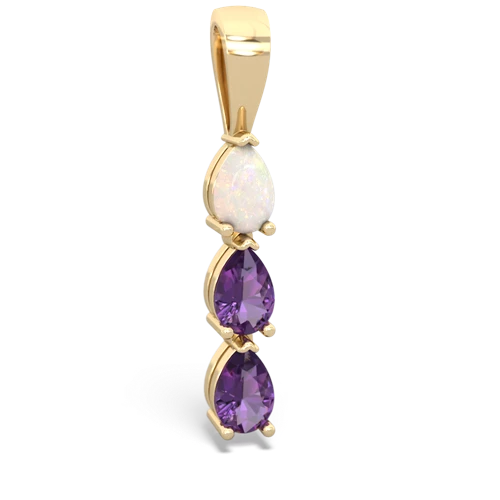 opal-amethyst three stone pendant