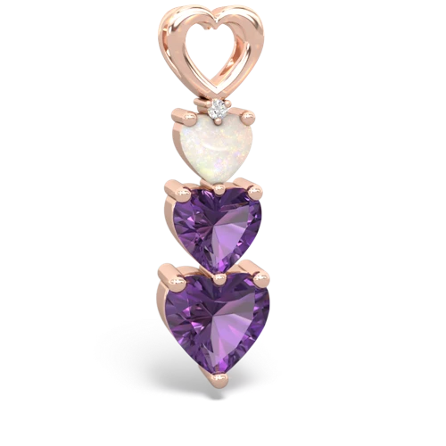 opal-amethyst three stone pendant
