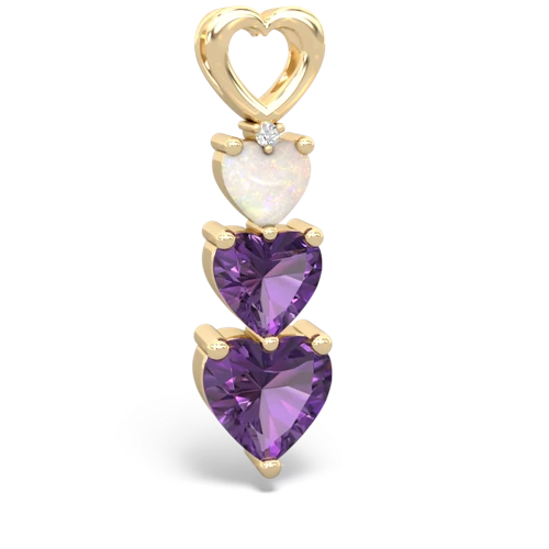 Opal Genuine Opal with Genuine Amethyst and  Past Present Future pendant Pendant