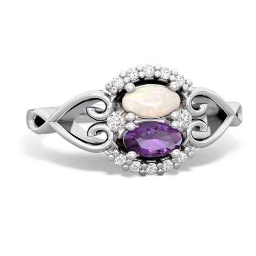 opal-amethyst antique keepsake ring