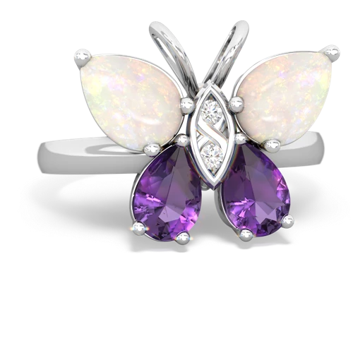 opal-amethyst butterfly ring