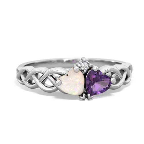 opal-amethyst celtic braid ring