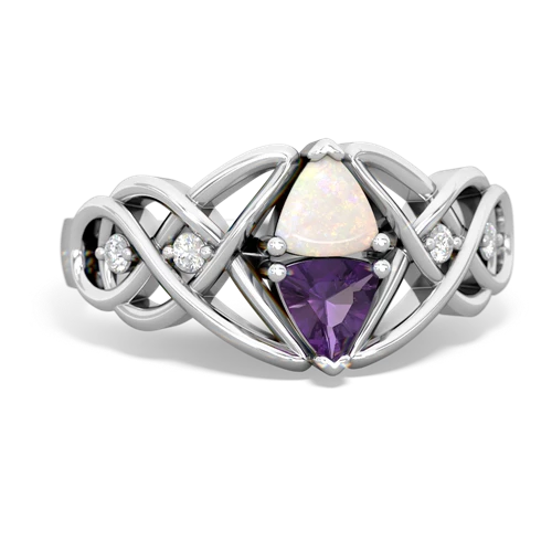 opal-amethyst celtic knot ring