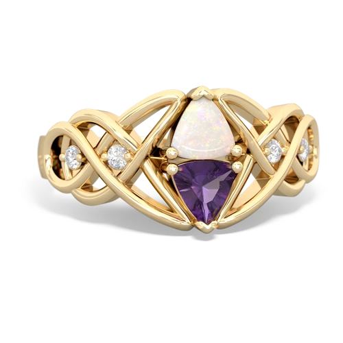 opal-amethyst celtic knot ring