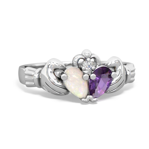opal-amethyst claddagh ring