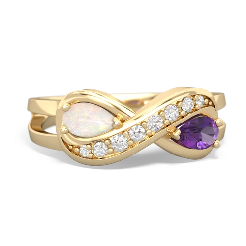 opal-amethyst diamond infinity ring