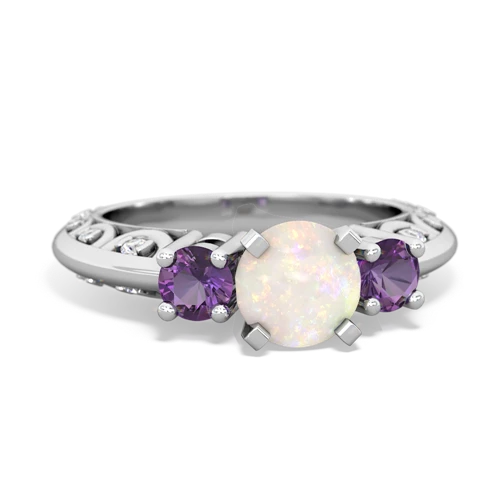 opal-amethyst engagement ring