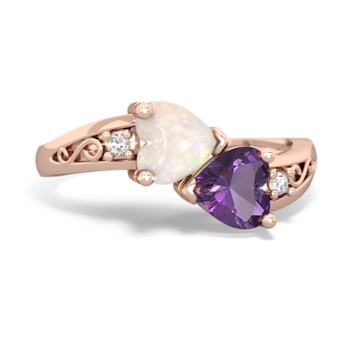 opal-amethyst filligree ring