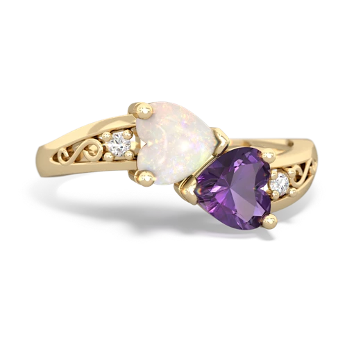 opal-amethyst filligree ring