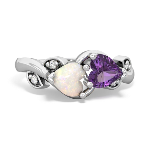 opal-amethyst floral keepsake ring