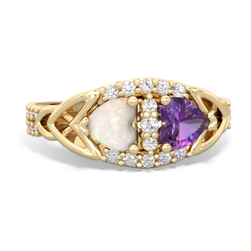 opal-amethyst keepsake engagement ring