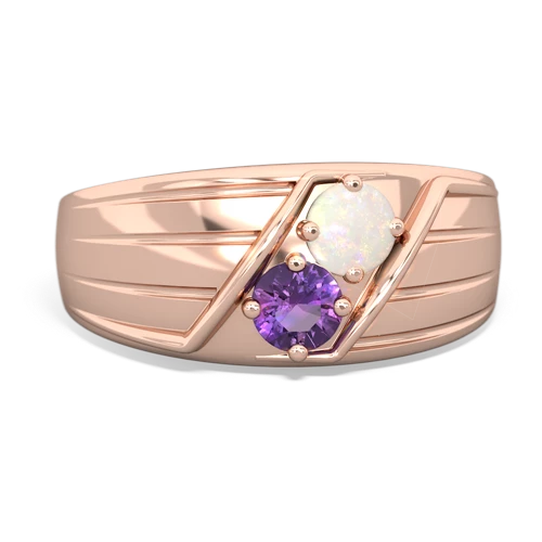 opal-amethyst mens ring