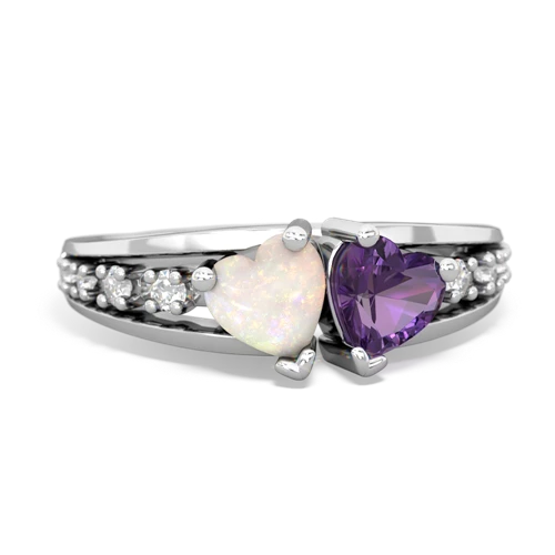 opal-amethyst modern ring