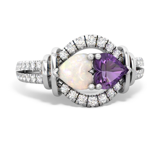 opal-amethyst pave keepsake ring