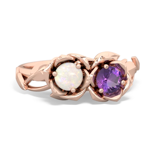 opal-amethyst roses ring