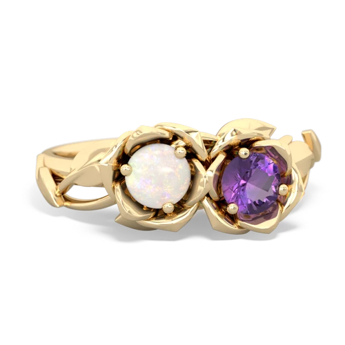 opal-amethyst roses ring