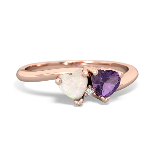 Opal Genuine Opal with Genuine Amethyst Sweetheart's Promise ring Ring