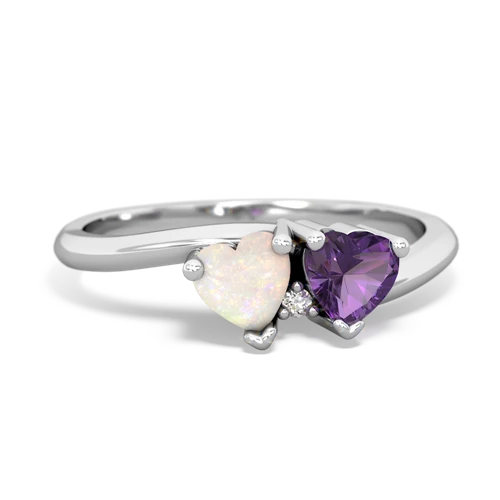opal-amethyst sweethearts promise ring