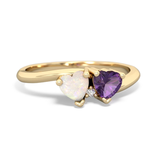 opal-amethyst sweethearts promise ring