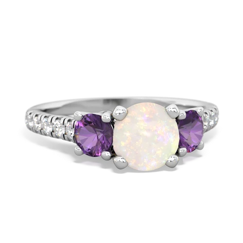 opal-amethyst trellis pave ring