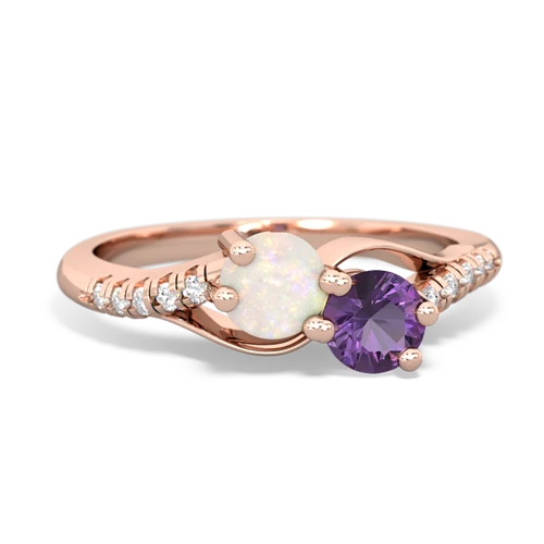 opal-amethyst two stone infinity ring