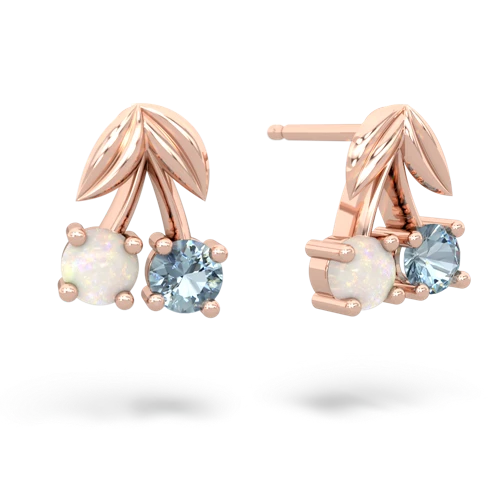 opal-aquamarine cherries earrings