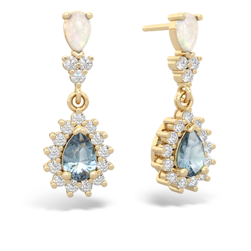opal-aquamarine dangle earrings