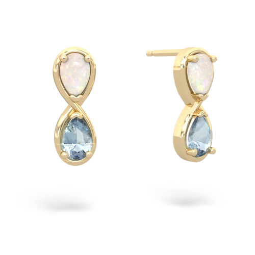 opal-aquamarine infinity earrings