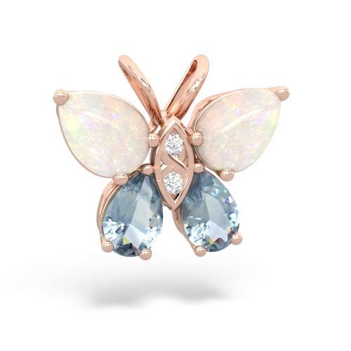 opal-aquamarine butterfly pendant