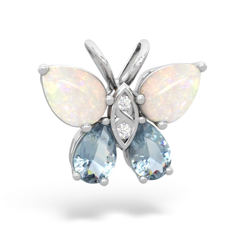 opal-aquamarine butterfly pendant