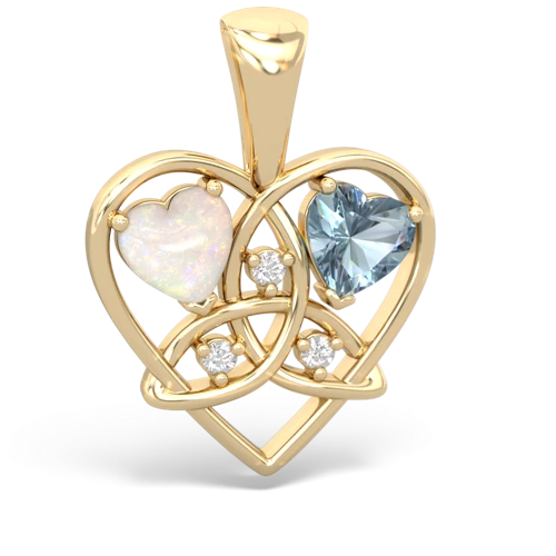opal-aquamarine celtic heart pendant