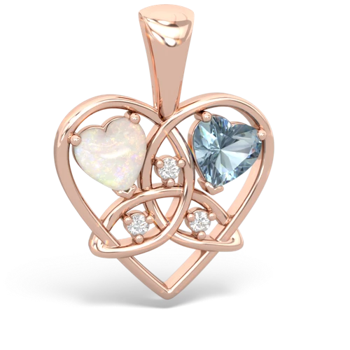 opal-aquamarine celtic heart pendant