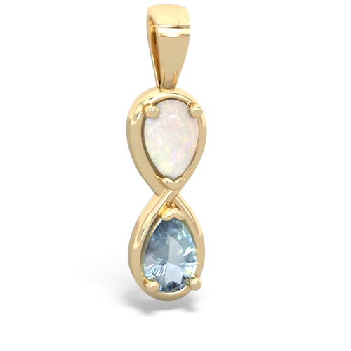 opal-aquamarine infinity pendant
