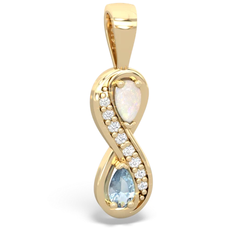 opal-aquamarine keepsake infinity pendant