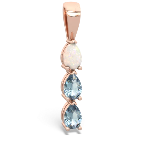 opal-aquamarine three stone pendant