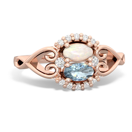 opal-aquamarine antique keepsake ring