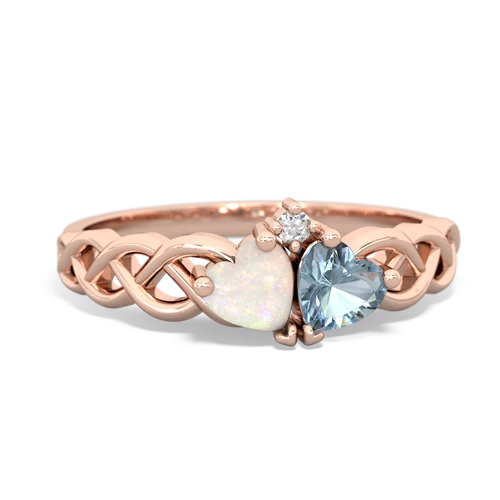opal-aquamarine celtic braid ring
