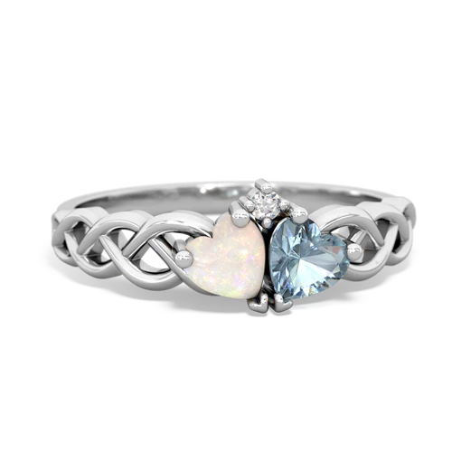 opal-aquamarine celtic braid ring