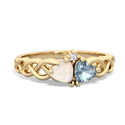 opal-aquamarine celtic braid ring