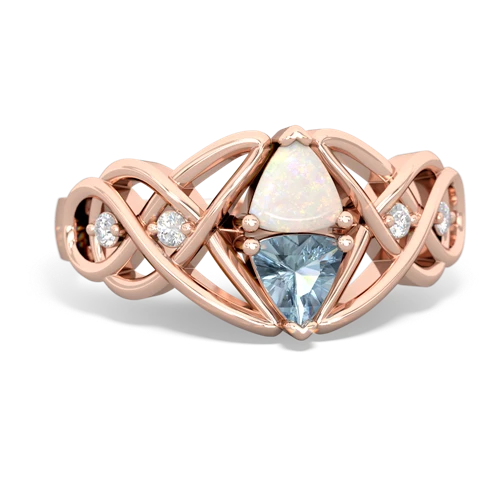 opal-aquamarine celtic knot ring