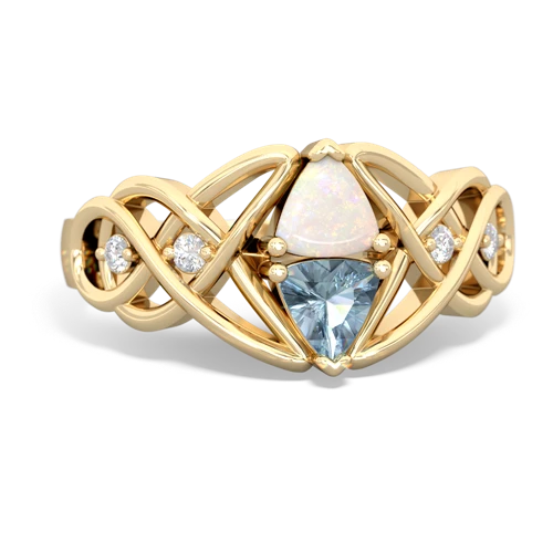 opal-aquamarine celtic knot ring