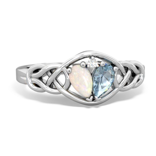 opal-aquamarine celtic knot ring