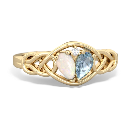 opal-aquamarine celtic knot ring