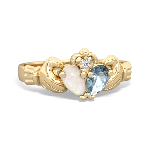 opal-aquamarine claddagh ring