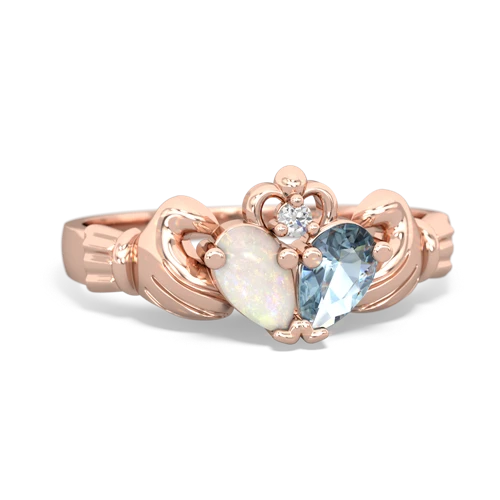 opal-aquamarine claddagh ring