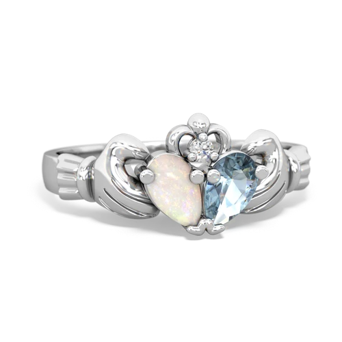 opal-aquamarine claddagh ring