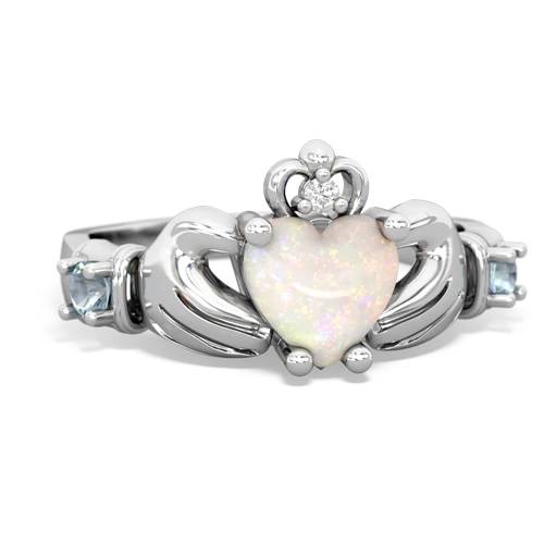 opal-aquamarine claddagh ring