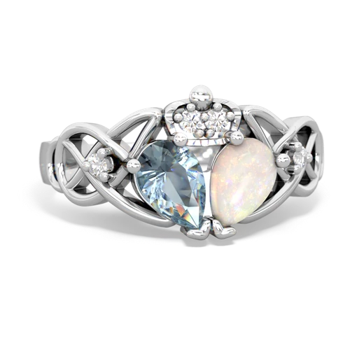 opal-aquamarine claddagh ring