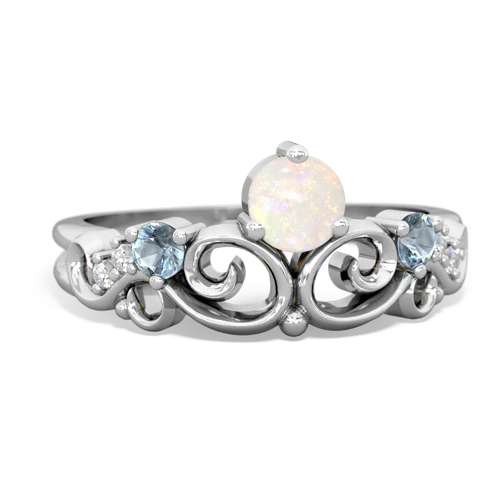 Opal Genuine Opal with Genuine Aquamarine and Genuine Opal Crown Keepsake ring Ring